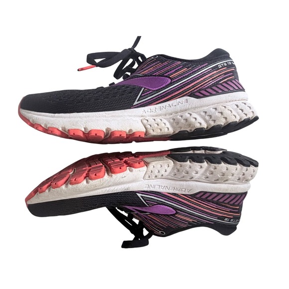 Brooks Adrenaline GTS 19 Running Shoes Womens Size 7 Black/Purple/Orange Athleti - Picture 11 of 11